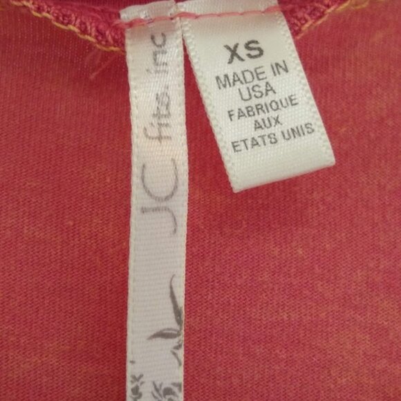 JC fits. inc women's XS bohemian tunic top pale pumpkin distressed coloring - Picture 3 of 14